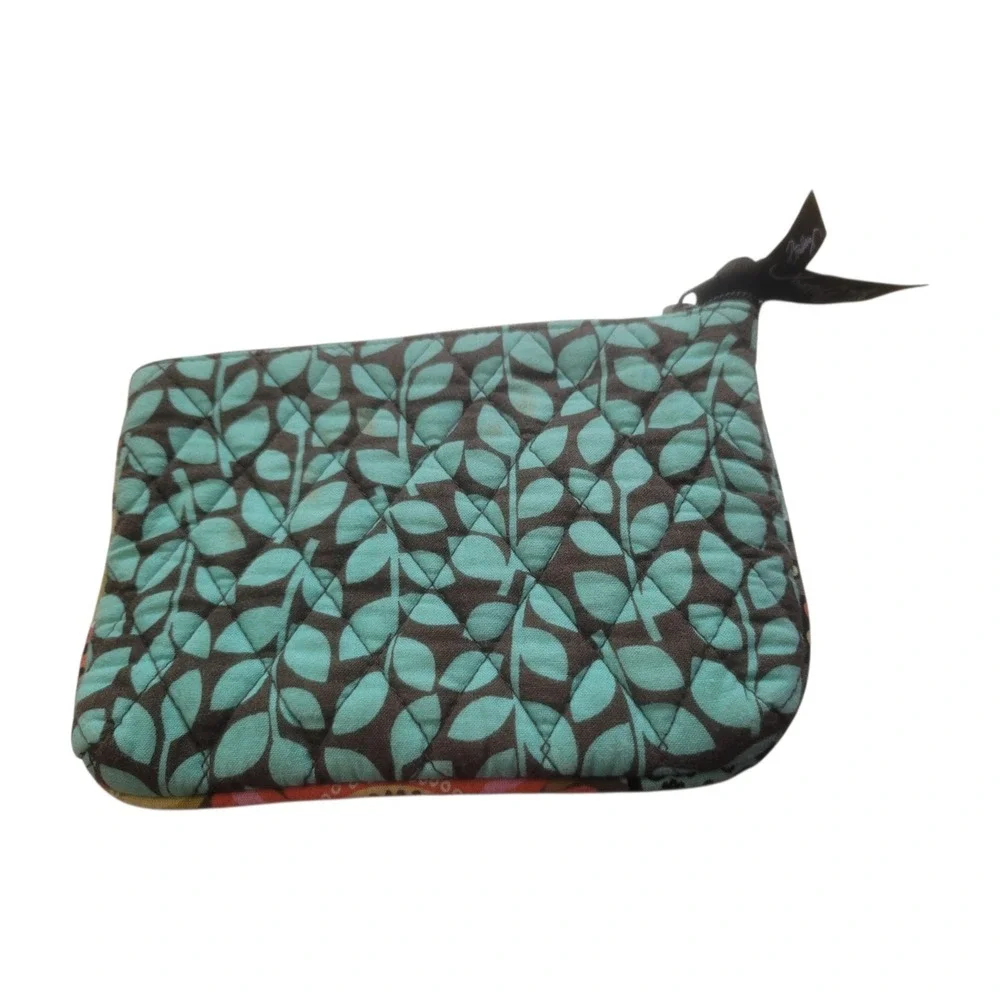 Vera Bradley Mint Green Leaf‎ Cosmetic Pouch